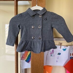 Calvin Klein Gray Double-Breasted Baby Jacket